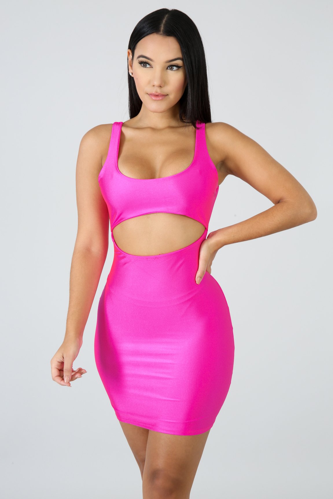 Kim K Hot Pink Mini Dress